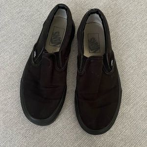 Womens All Black Vans Slip on